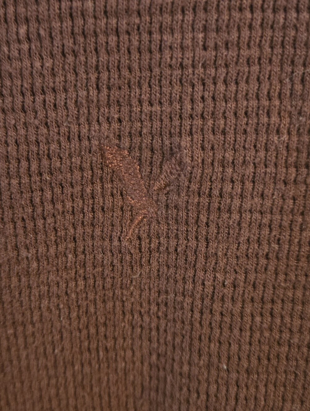 American Eagle Men's Henly Soft Waffle Knit Maroon Lg Cozy Fall Layer - Picture 5 of 8